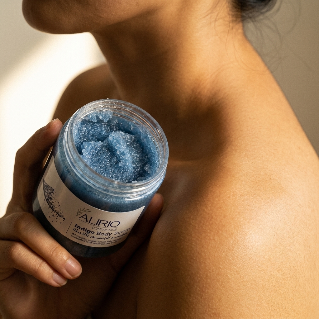 Model_holding_Indigo_Body_Scrub