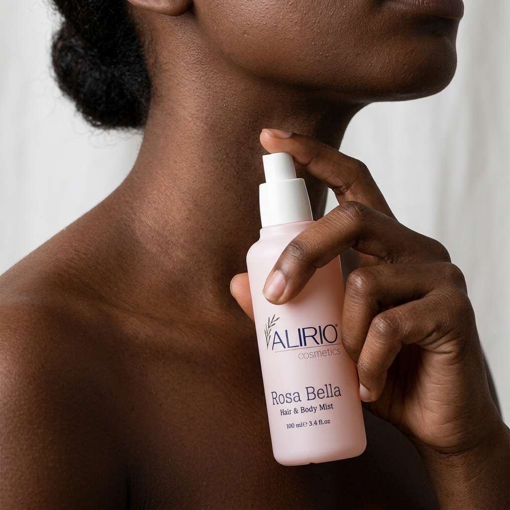 Model_holding_Rosa_Bella_bottle