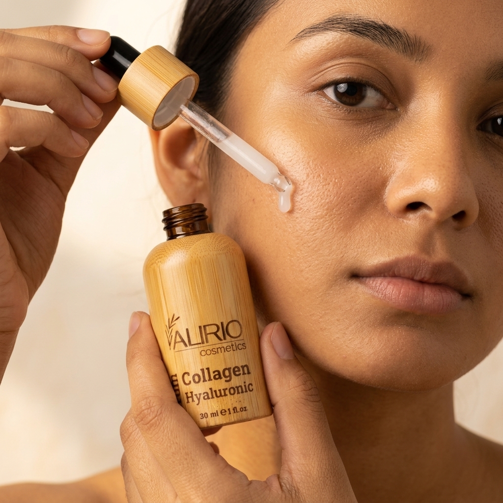 Model_holding_Serum Collagen Hyaluronic Bottle