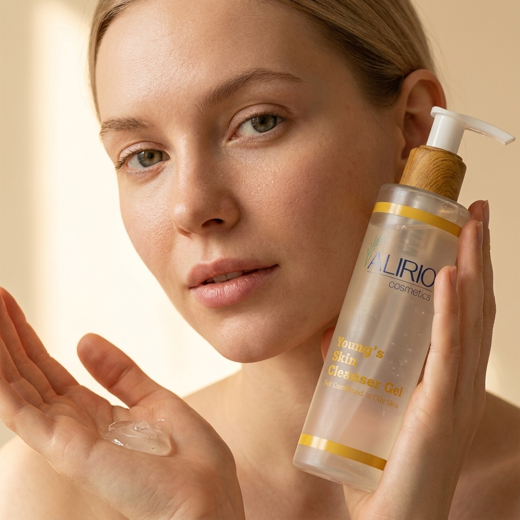 Model_holding_skin_cleanser_gel